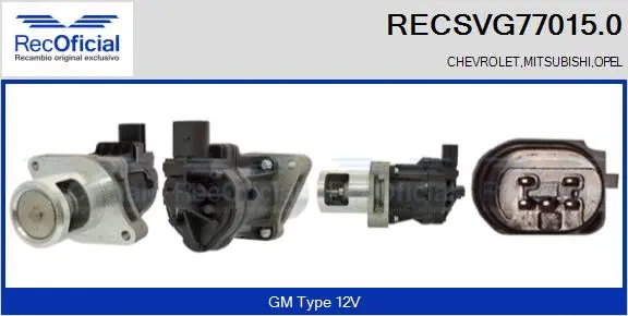 Vanne EGR RECOFICIAL RECSVG77015.0
