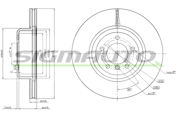 Disque de frein SIGMAUTO DBB811V