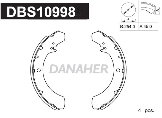 Jeu de mâchoires de frein DANAHER DBS10998