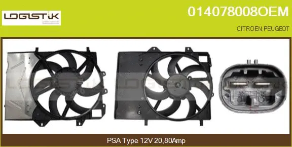 Moteur électrique, ventilateur pour radiateurs LGK 014078008OEM