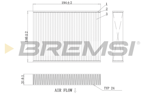 Filtre, air de l'habitacle BREMSI FC0432A