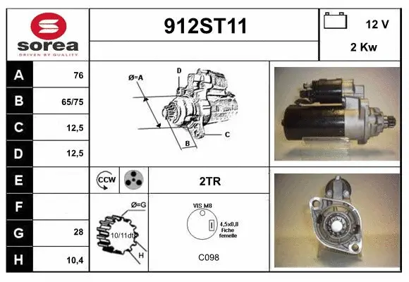 Démarreur STARTCAR 912ST11