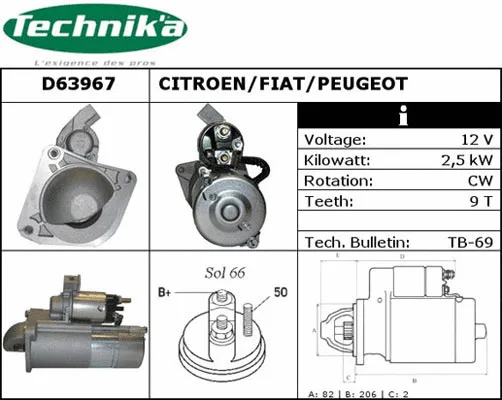 Démarreur Technika D63967