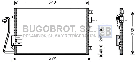 Condenseur, climatisation BUGOBROT 62-RT5275