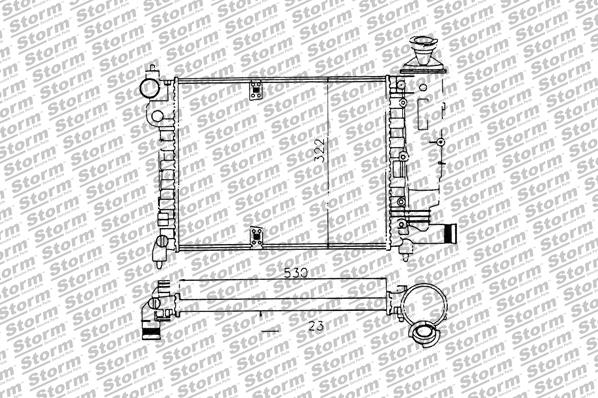 Radiateur, refroidissement du moteur STORM QUALITY PARTS 78004