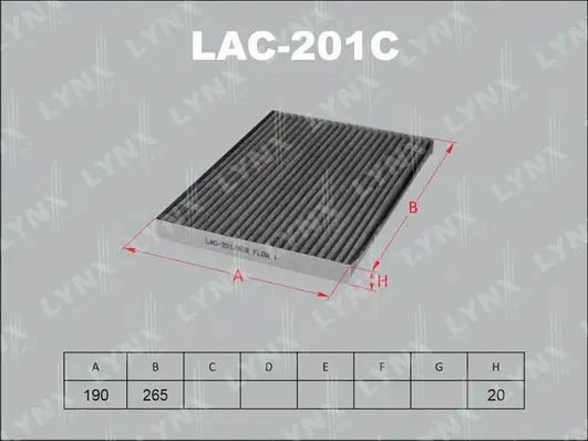 Filtre, air de l'habitacle LYNXAUTO LAC-201C