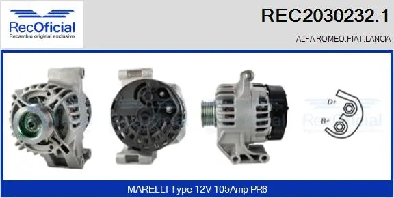 Alternateur RECOFICIAL REC2030232.1
