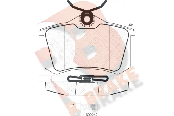 Kit de plaquettes de frein, frein à disque R BRAKE RB0697-700