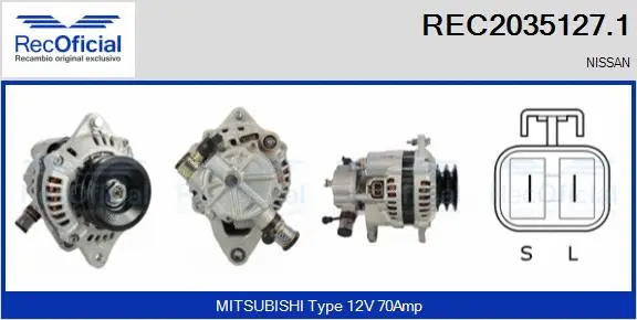 Alternateur RECOFICIAL REC2035127.1