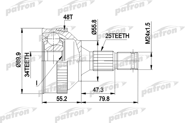 Jeu de joints, arbre de transmission PATRON PCV1176