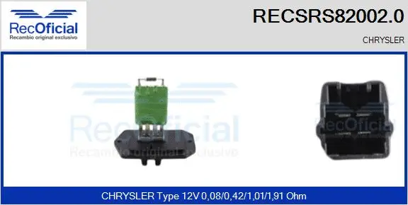 Résistance, pulseur d'air habitacle RECOFICIAL RECSRS82002.0