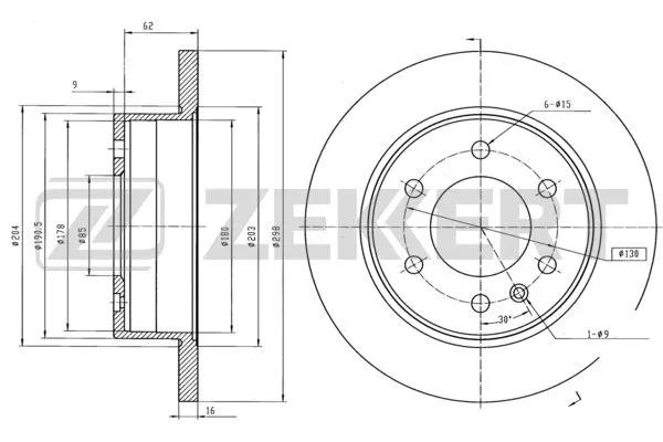 Disque de frein ZEKKERT BS-5599B