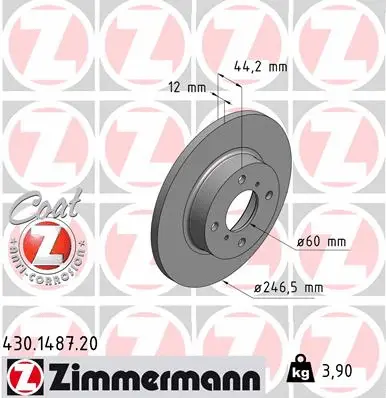 Disque de frein ZIMMERMANN 430.1487.20