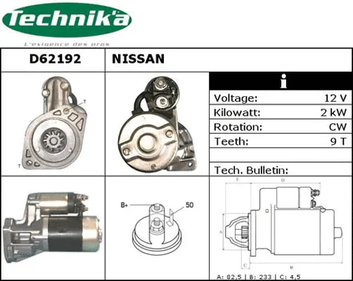Démarreur Technika D62192