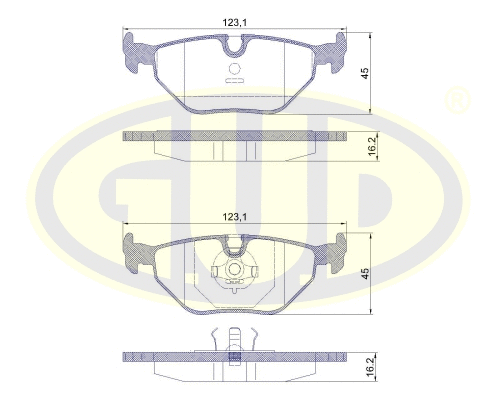 Kit de plaquettes de frein, frein à disque G.U.D. GBP880149