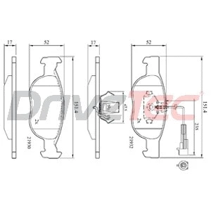 Kit de plaquettes de frein, frein à disque DriveTec DPAD1397