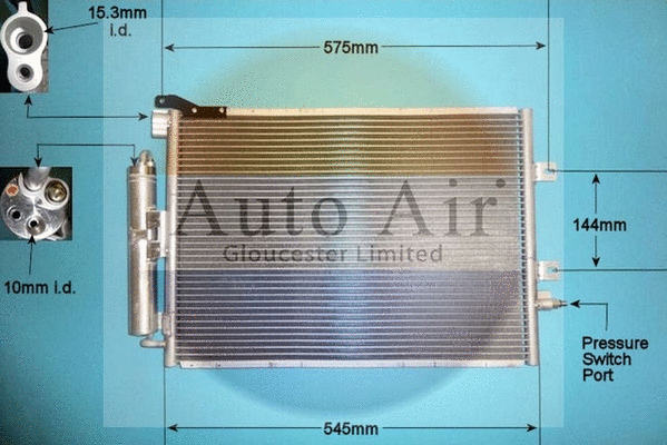Condenseur, climatisation AUTO AIR GLOUCESTER 16-1093A