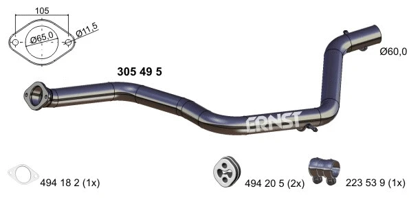 Tuyau d'échappement ERNST 305495