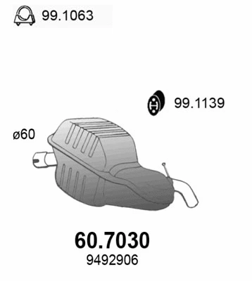 Silencieux arrière ASSO 60.7030