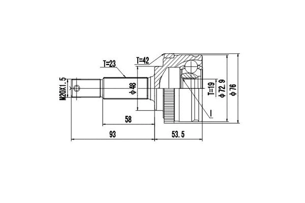 Jeu de joints, arbre de transmission DYNAMATRIX DCV841058