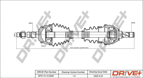 Arbre de transmission Dr!ve+ DP2110.10.0500
