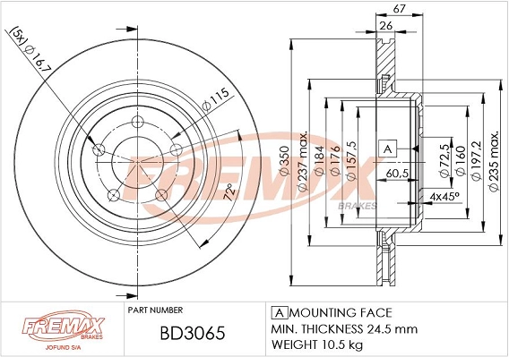 Disque de frein FREMAX BD-3065