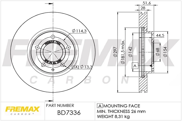 Disque de frein FREMAX BD-7336