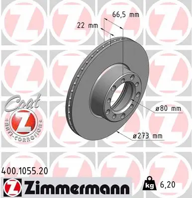 Disque de frein ZIMMERMANN 400.1055.20