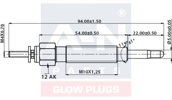 Bougie de préchauffage A-N PARTS A-N055147