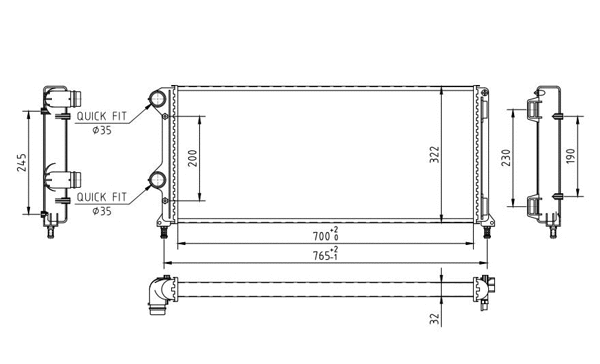 Radiateur, refroidissement du moteur HART 603 790
