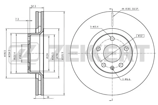 Disque de frein ZEKKERT BS-5334B