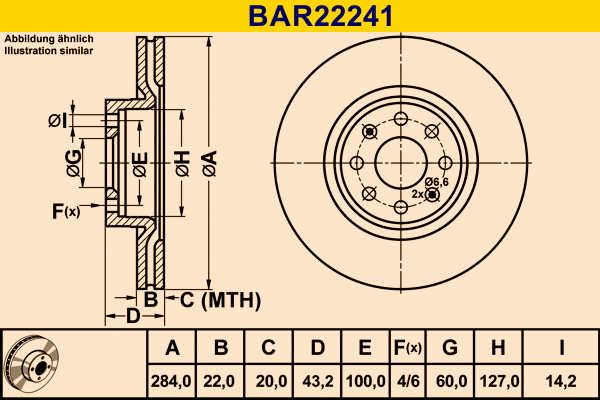Disque de frein BARUM BAR22241