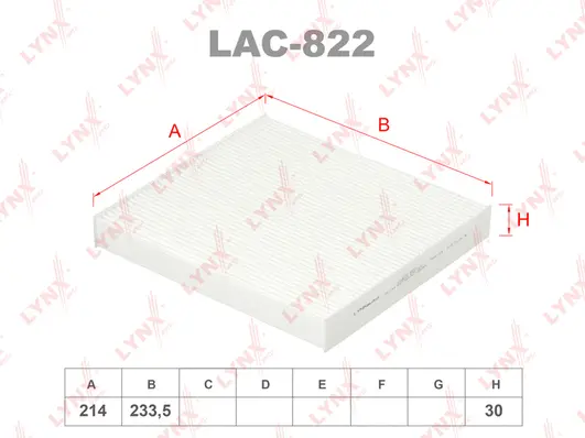 Filtre, air de l'habitacle LYNXAUTO LAC-822