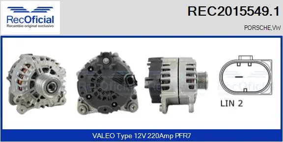 Alternateur RECOFICIAL REC2015549.1