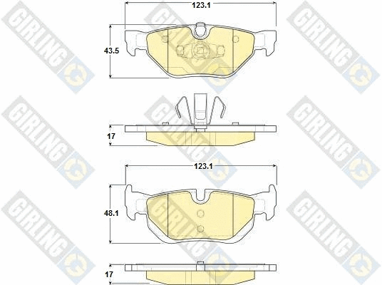 Kit de plaquettes de frein, frein à disque GIRLING 6116262