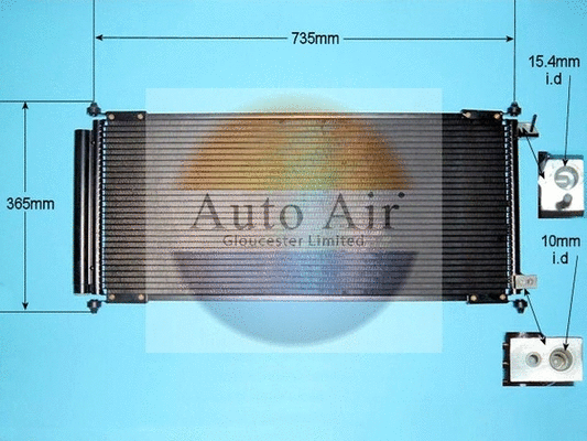 Condenseur, climatisation AUTO AIR GLOUCESTER 16-8898