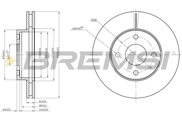 Disque de frein BREMSI CD6371V