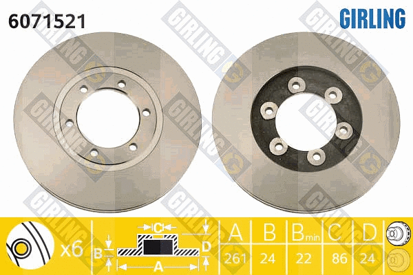Disque de frein GIRLING 6071521