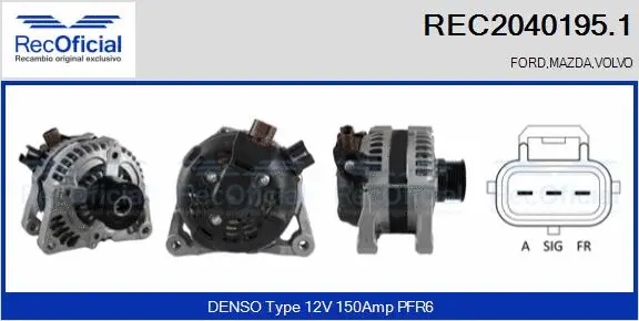 Alternateur RECOFICIAL REC2040195.1