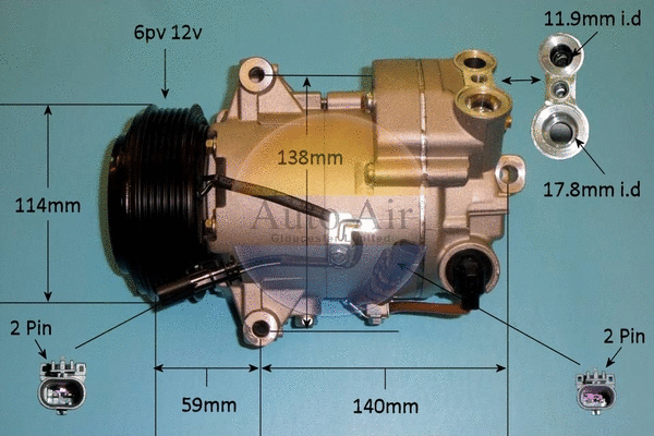 Compresseur, climatisation AUTO AIR GLOUCESTER 14-7479P