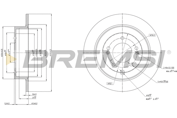 Disque de frein BREMSI CD8772S