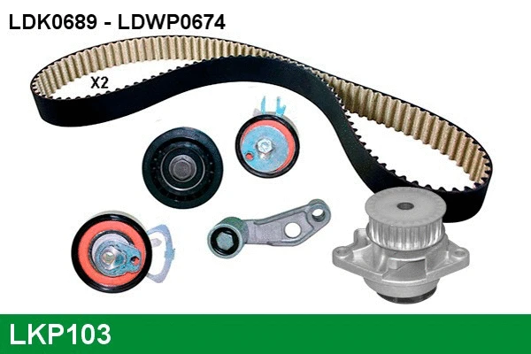 Pompe à eau + kit de courroie crantée LUCAS LKP103