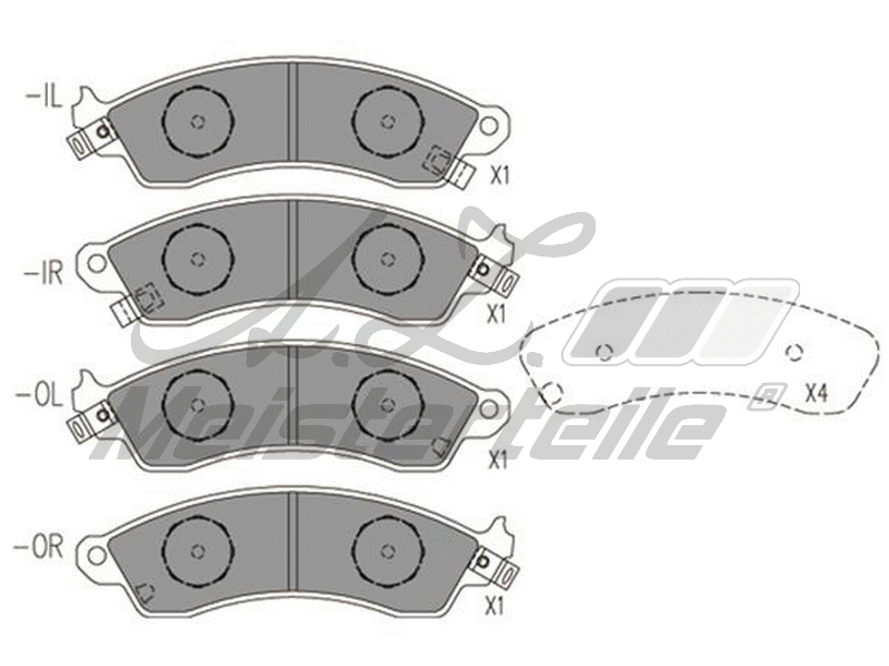 Kit de plaquettes de frein, frein à disque A.Z. Meisterteile AZMT-44-022-2041