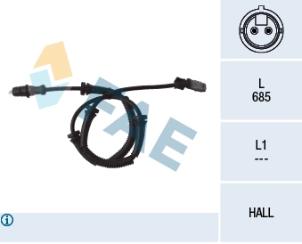 Capteur, vitesse de roue FAE 78095