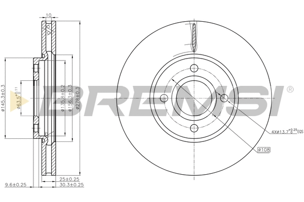 Disque de frein BREMSI CD8478V