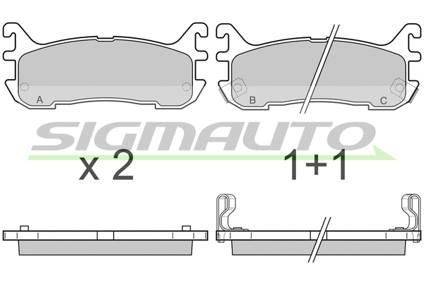 Kit de plaquettes de frein, frein à disque SIGMAUTO SPA759