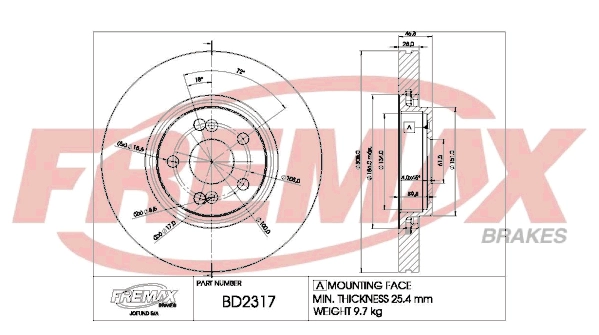 Disque de frein FREMAX BD-2317