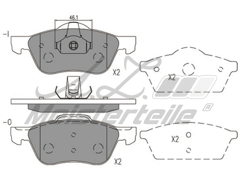 Kit de plaquettes de frein, frein à disque A.Z. Meisterteile AZMT-44-022-1822