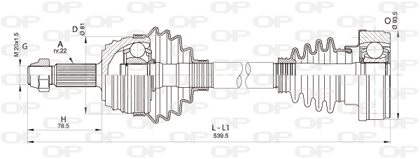 Arbre de transmission OPEN PARTS DRS6338.00