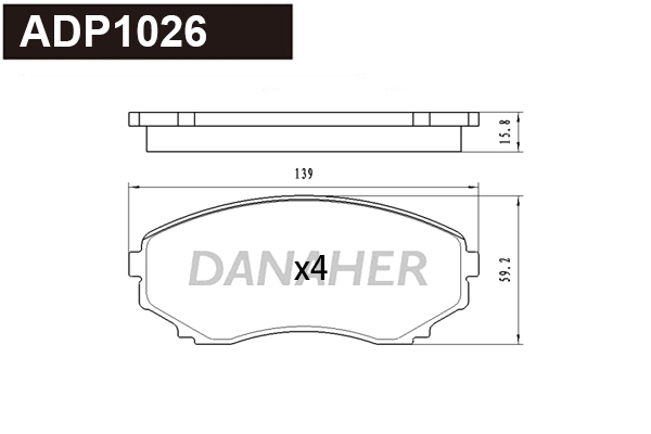 Kit de plaquettes de frein, frein à disque DANAHER ADP1026